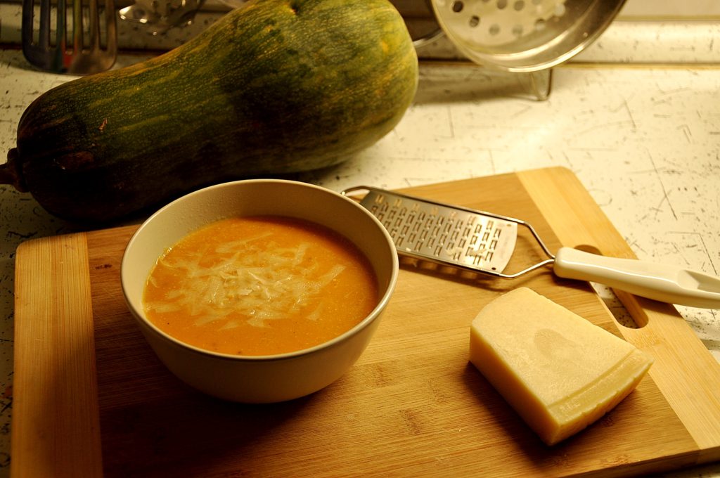 soup, pumpkin, chilli, parmezan, parmegiano