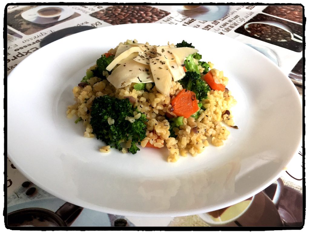 brokolica, healthy, chilli, bulgur